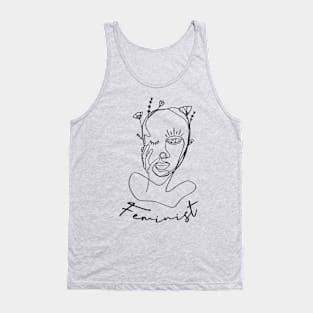 Feminist Flower Line Art Tank Top